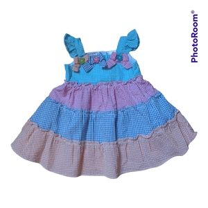 Blueberi Blvd Baby Girl's Sundress Multi Color Gingham 12 Months